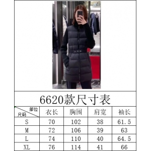 21Monc1er/蒙＊最新款女中长款针织羽绒拼接