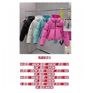 普拉达021压胶羽绒短款面包服